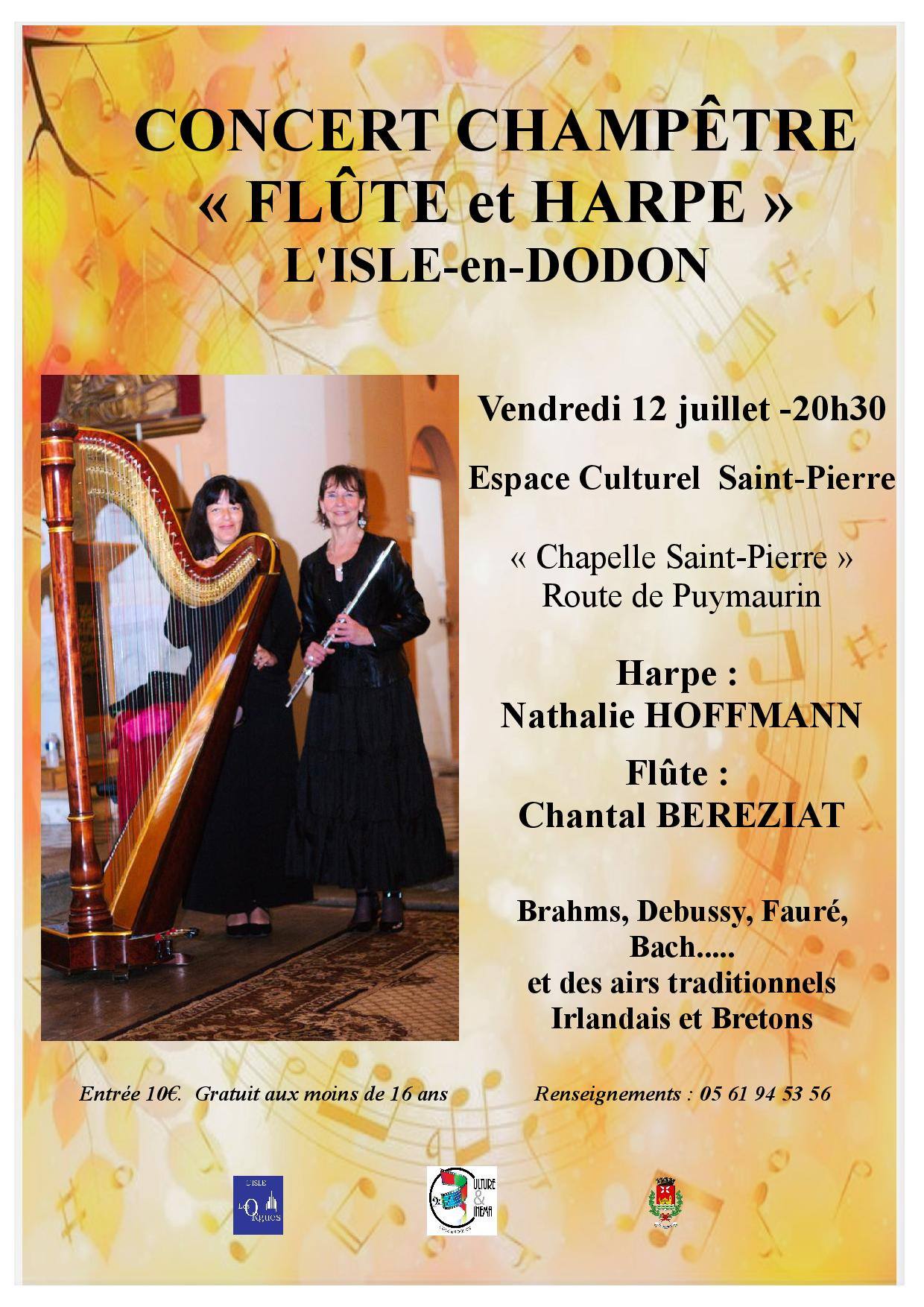 > Concert Champêtre Flûte et Harpe – L'ISLE-EN-DODON